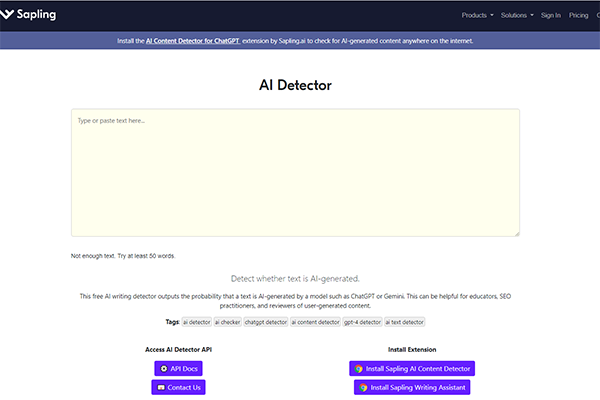 Sapling AI Content Detector